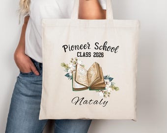 Pioneer School Tote Bag 2026 JW Gift with Book and Flowers Custom Name Canvas Bag Personalized JW Graduation Gift Tote Bag Pioneer Service
