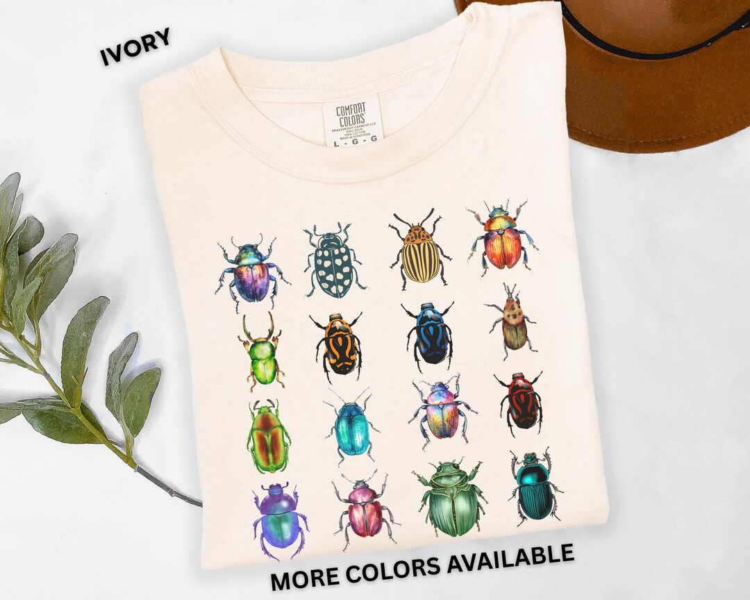 Colorful Beetles Shirt Entomology Nature Gift Insect Graphic Tee for ...