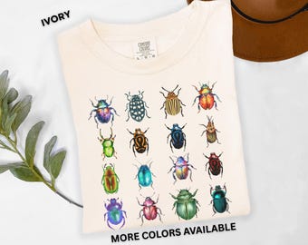 Colorful Beetles Shirt Entomology Nature Gift Insect Graphic Tee for Bug Lovers Science Teachers Biologists Unisex Insects Tshirt Beetle tee