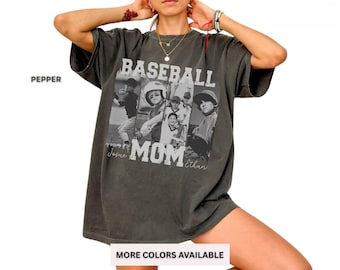 Baseball Mom Shirt Personalized Photo Tee, Custom Kids Photo Shirt, Baseball Mom Gift, Sports Mom Shirt, Custom Name Shirt