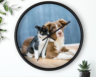 Custom Photo Wall Clock Personalized Wedding or Family Photo Clock Gift, Anniversary Christmas, Mother's Day, Father’s Day or Lover Pet Gift