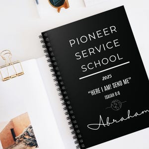 Pioneer School 2025 Notebook Personalized Gift Custom Name Spiral Journal JW Ministry School Supplies Pioneer School Journal, Notebook Gift