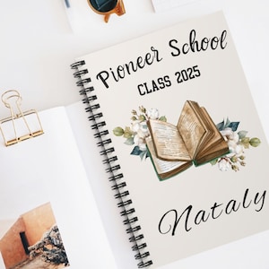 Custom Pioneer School 2025 Personalized Notebook JW Journal with Flowers and Bible Pioneer School Name Gift for JW Pioneer Diary Missionary