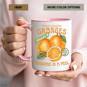 Orange Fruit Mug Vintage Fruit Cup Freshly Squeezed Citrus Kitchen Decor Sunshine in a Peel Gift Farmhouse Decor Mug Tropical Orange Cup