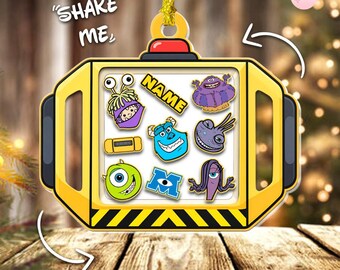 Personalized Disney Monsters Inc Christmas Shaker Ornaments, Mike Wazowski Sully Boo Roz Christmas Gift, Monsters Family Christmas Ornament