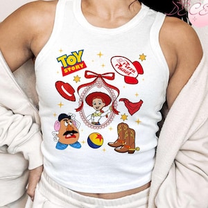 Coquette Bow Disney Toy Story Crop Tank, Buzz Lightyear Woody Jessie Bo Peep Disney Girl Trip Baby Tee Crop Top, You've got a friend in me