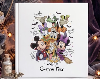 Personalized Disney Halloween Autograph Book, Mickey and Friends Signature Family Halloween Book, Trick or Treat, Disney Trip Memory Book