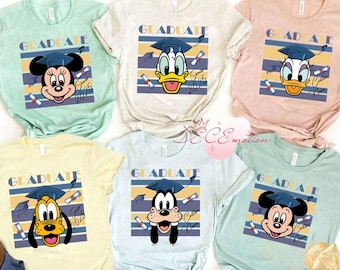 Personalized All Characters Mickey and Friends Senior Disney Graduate Shirt, From The Tassel To The Castle Family Graduation Class of 2025