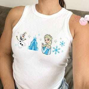Disney Princess Crop Tank, Cinderella Tiana Elsa Ariel Rapunzel Girly Aesthetic Princess Disney Girl Trip Baby Tee Crop Top, Princess Bows