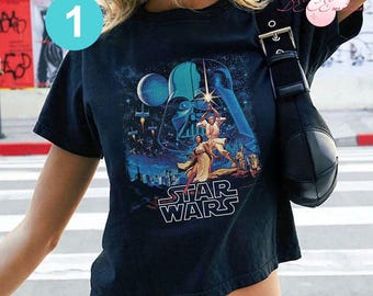 Retro Disney Star Wars Baby Tee Crop Top, May The Force Be With You Galaxy's Edge Disney Girl Trip Shirt, Happy Star Wars Day May The 4th