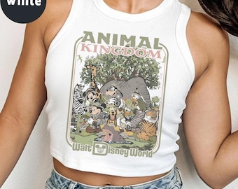 Leopard Mickey and Friends Disney Animal Kingdom Boxy Tee Crop Tank, Family Safari Trip, Safari Mode, Walt Disney World Girl Trip Baby Tee