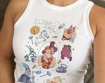 Disney Hercules Crop Tank, Coquette Bow Hercules Megara Hades Baby Tee Crop Top, Diva The Muses Honey You Mean Hunkules Disney Girl Trip Tee
