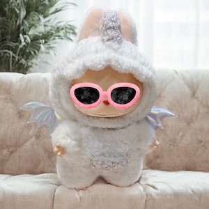 Handmade Labubu Dragon Outfit (Black/White) for All Generations, Halloween Plush Costume