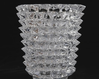 Handblown Rostrato Glass Vase | In the Style of Murano | Decorative Vase
