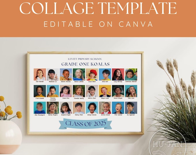 School/class Photo Collage Template LANDSCAPE [CANVA] - Etsy Canada