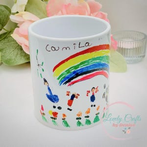 Child&#39;s Art Mug: Personalized Kid Drawing Keepsake - Gift for Parents