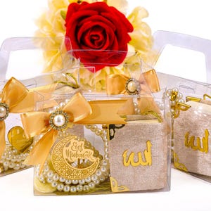 Personalized Velvet Mini Quran Pearl Tasbeeh Gift Set | Ramadan Eid Wedding Nikkah Baby Shower Birthday Islam Muslim Party Favors Gifts