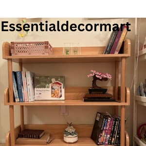 Wooden Book Stand | Library Book Stand | Display Stand | Bamboo Shelf Stand | Book Holder | Book Accessories | Book Organizer