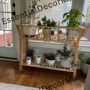 Bamboo 2 Tier Plant Pot Stand With Shelf | Indoor Plant Stand | Plant Holder | Flower Pot Holder | Plant Display Stand | Unique Stand