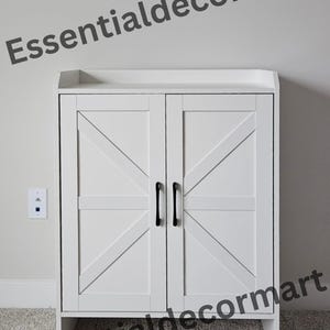 Wood & Metal Shoe Storage Cabinet With 2 Doors Adjustable Shelves | Shoe Organizer | Shoe Holder | Entryway Shoe Rack | Modern Shoe Rack