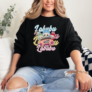 Cute Cartoon T-Shirt, Labubu Shirt, Gift for Her, Soft Graphic Tee, Trendy Cute Shirt, Custom Labubu Design,labubu sweet,labubu  hoodie