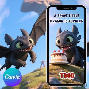Toothless Invitation How To Train Your Dragon Birthday Video Invitation Night Fury Dragon Birthday Invitation Dragon Movie Dragon Invite