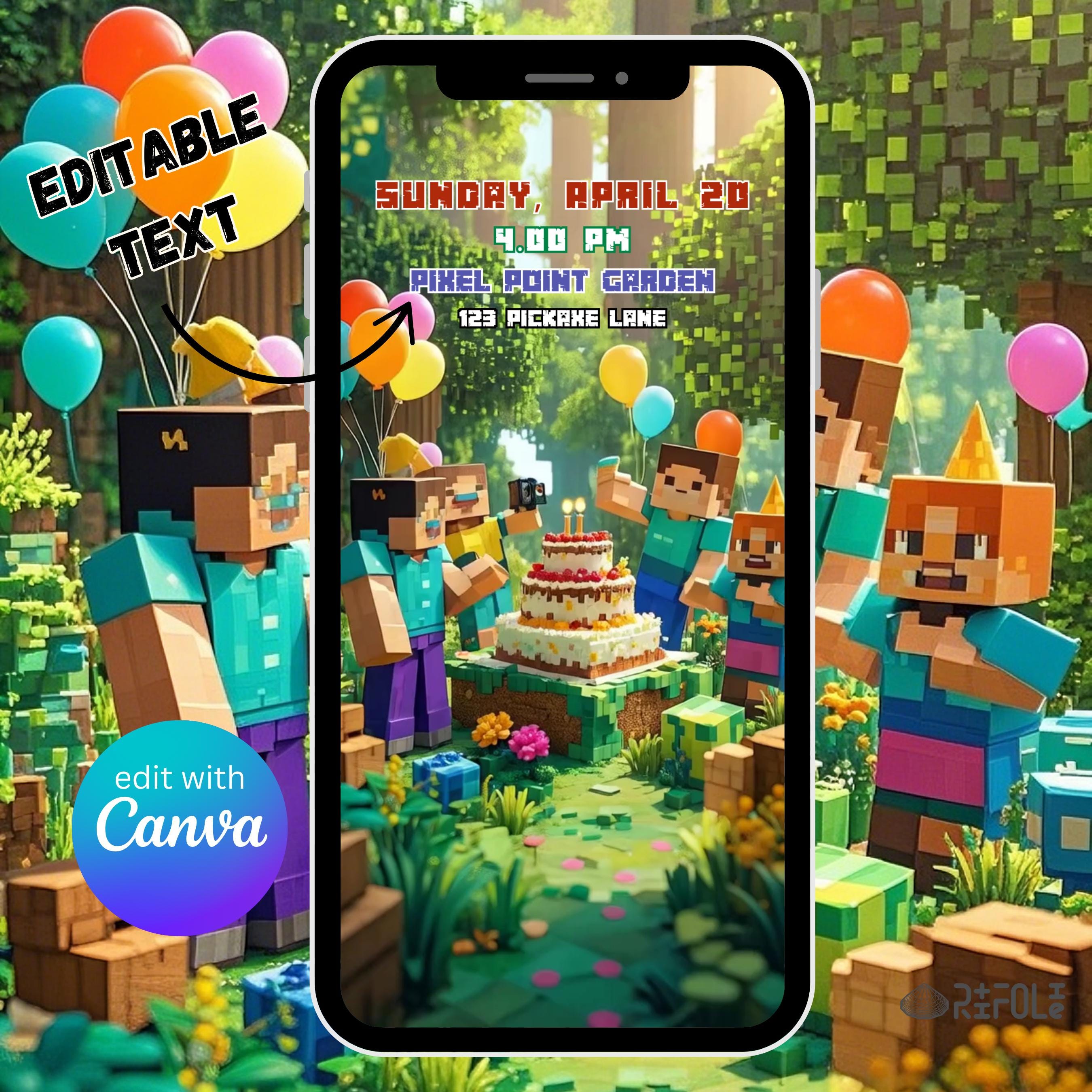 Minecraft Digital Party Invite