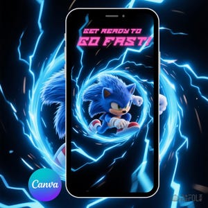 Sonic Einladung Sonic Hedgehog 3 Geburtstag Video Einladung Sonic Party einladen Sonic Digital Geburtstag einladen Held Sonic bearbeitbare Vorlage