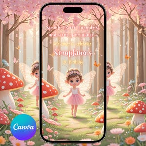 Fairy Birthday Video Invitation: Enchanted Forest Evite (Digital Download)