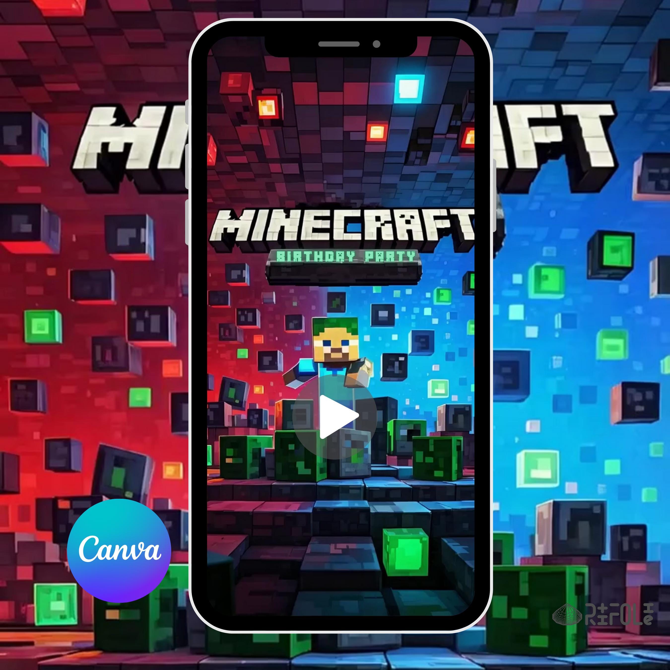 Minecraft Digital Party Invite