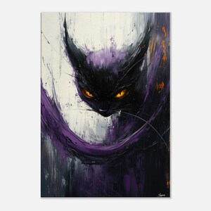 Shadow Cat Canvas Art: Gothic Home Decor
