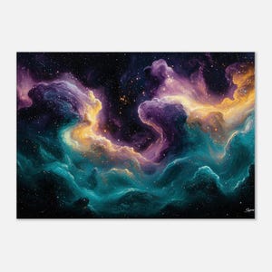 Canvaskunst nevel: kosmische wervelingen, glinsterende sterren