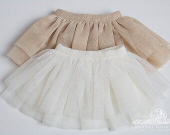 Soft tulle mesh skirts for Mini Super Dollfie MNF Minifee Moe A-line Fairyland MSD Volks Bluefairy