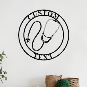 Plaque en métal personnalisée de médecin,Panneaux nominatifs,Panneau mural d&#39;hôpital,Décor personnalisé de maison de médecin,Décor mural d&#39;infirmière,Panneau de clinique,Cadeau pour les médecins