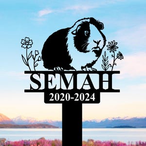 Guinea Pig Memorial Burial Stake,Custom Guinea Pig Grave Marker,Guinea Pig Name Metal Stake,Guinea Pig Garden Sign,Yard Sign,Pet Loss Gift