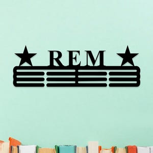 Custom Star Medal Holder, Personalized Name Medal Hanger, 12 Rungs for Medals & Ribbons, Medal Rack, Medal Award Display, Sport Award Hanger