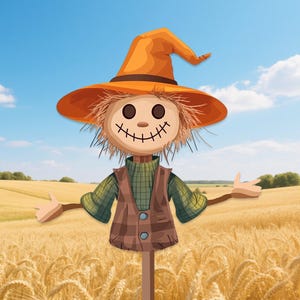 Scarecrow Garden Stake,Fall Decor,Front Porch Sign,Scarecrow Yard Art,Scarecrow Fall Stake,Autumn Outdoor Decoration,Lawn Stake,Garden Gift