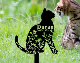 Estaca memorial personalizada para gato de Bengala: Marcador de túmulo personalizado para jardim
