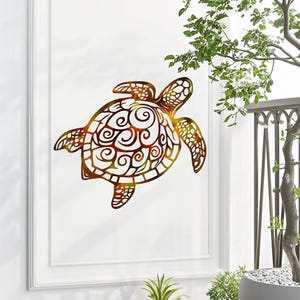 Metal Sea Turtle Wall Art,Sea Turtle Wall Decor,Turtle Metal Sign,Beach House Decor,Front Door Sign,Tropical Decor,Turtle Gift,Father‘s Day