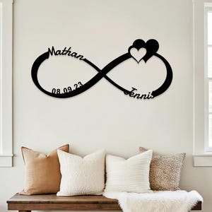 Personalisierte Verlobungsgeschenke, benutzerdefinierte Infinity Liebeszeichen, unendlich Namensschild, neu verlobtes Geschenk, Hochzeitsdatum Metallschild, Brautpartygeschenk