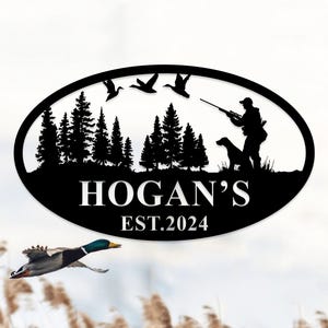 Custom Duck Hunting Sign,Personalized Duck Name Sign,Hunting Dog Sign,Duck Wall Art,Hunting Gift for Dad,Farmhouse Cabin Decor