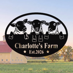 Custom Sheep Metal Sign, Personalized Sheep Farmhouse Metal Wall art, Farm Lamb Sign, Sheep Farm Decor, Sheep Ranch Sign, Sheep Gift