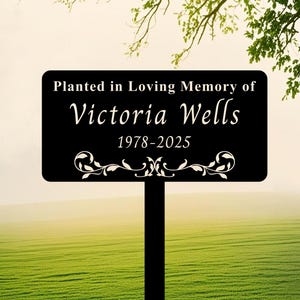 Placa de árvore memorial personalizada com estaca, placa de metal personalizada com nome de árvore, marcador de jardim de árvore, placa de jardim de árvore, marcador de placa de árvore, decoração de árvore