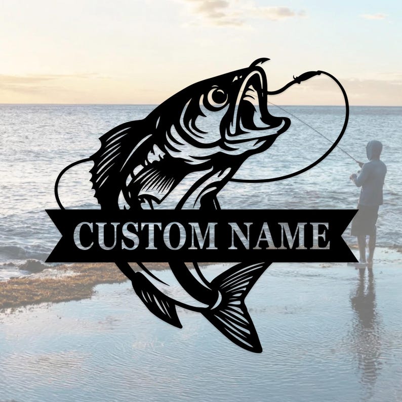 Fish Metal Name Sign,walleye Fish Decor,fishing Name Sign,custom Fish ...