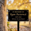 Personalized Metal Memorial Plaque With Stake, Custom Remembrance Tree Plate, Name Grave Marker, Outdoor Memorial Sign, Honor a Loved One product logo