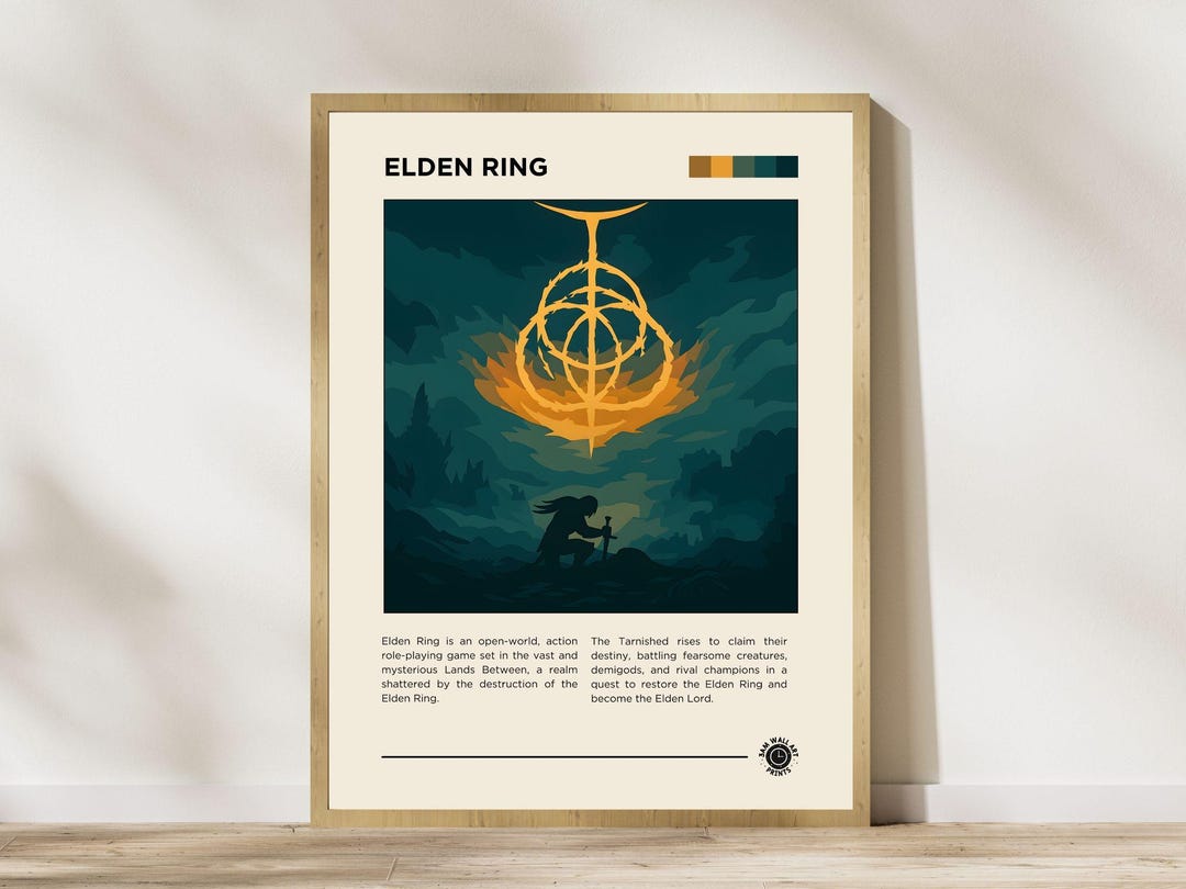 Elden Ring Poster: Minimalist Video Game Art, Retro Decor (digital Download) - Etsy