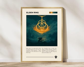 Elden Ring Poster: Minimalist Video Game Art, Retro Decor (Digital Download)