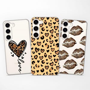 Leopard Pattern Minimalist Elegant Phone Case fits Samsung S25 Ultra S24 FE S23 S22 S21 fit Samsung A56 A55 A54 A53 A52s A36 A35 A16 A15 A14