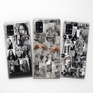 Ästhetische Kunst Moderne Mona Handytasche passend für Samsung S25 Ultra S24 FE S23 S22 S21 fit Samsung A56 A55 A54 A53 A52s A36 A35 A16 A15 A14