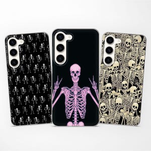 Aesthetic Skeleton Pattern Phone Case fits Samsung S25 Ultra S24 FE S23 S22 S21 fit Samsung A56 A55 A54 A53 A52s A36 A35 A16 A15 A14